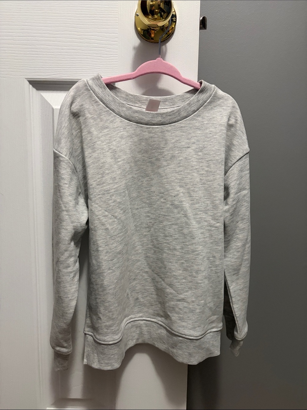 Kids oversized Light Heather Gray Crewneck Sweater
